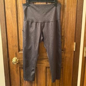 High Waisted Grey Capri-Large